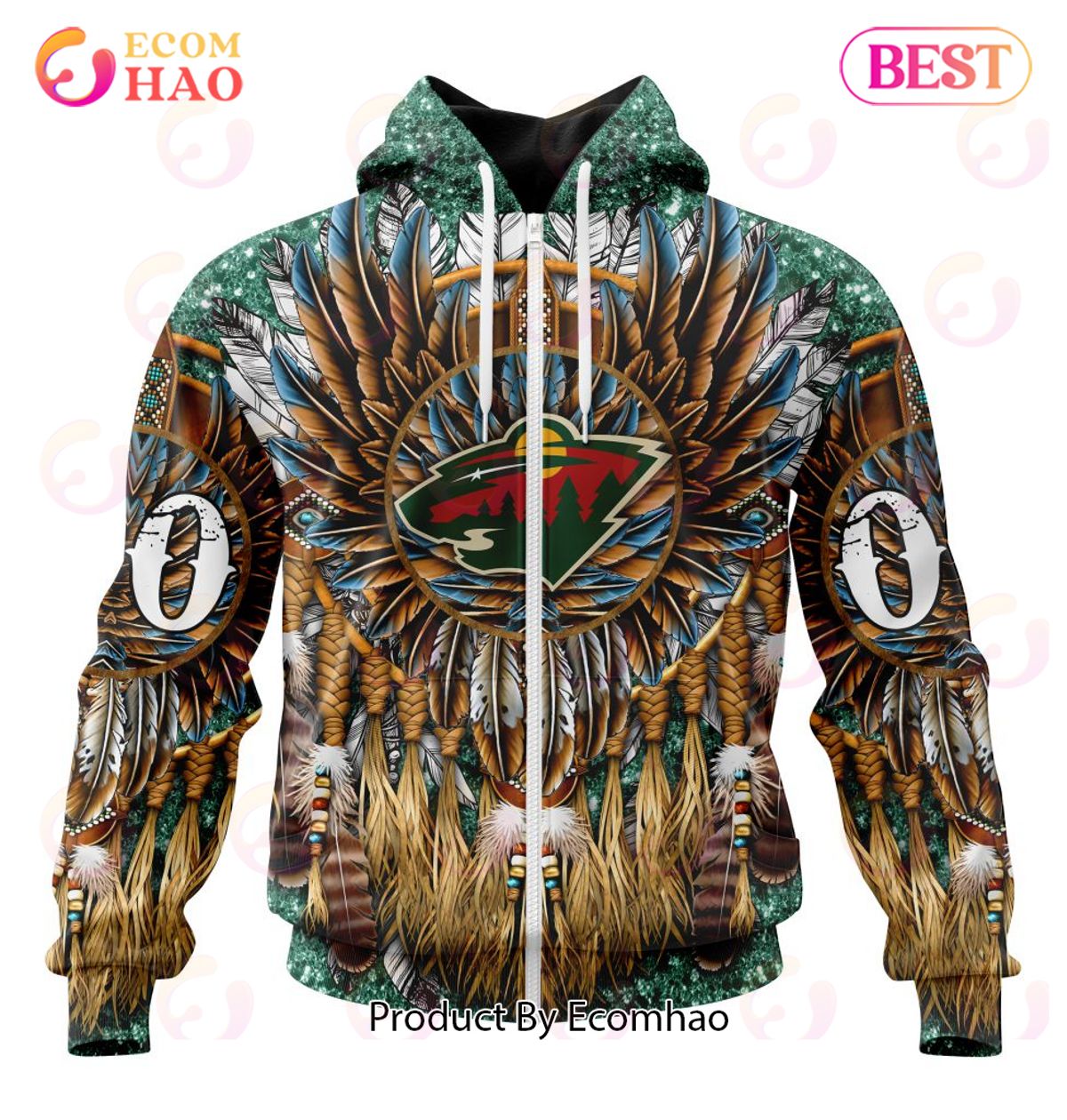 NHL Minnesota Wild Special Native Costume Design 3D Hoodie