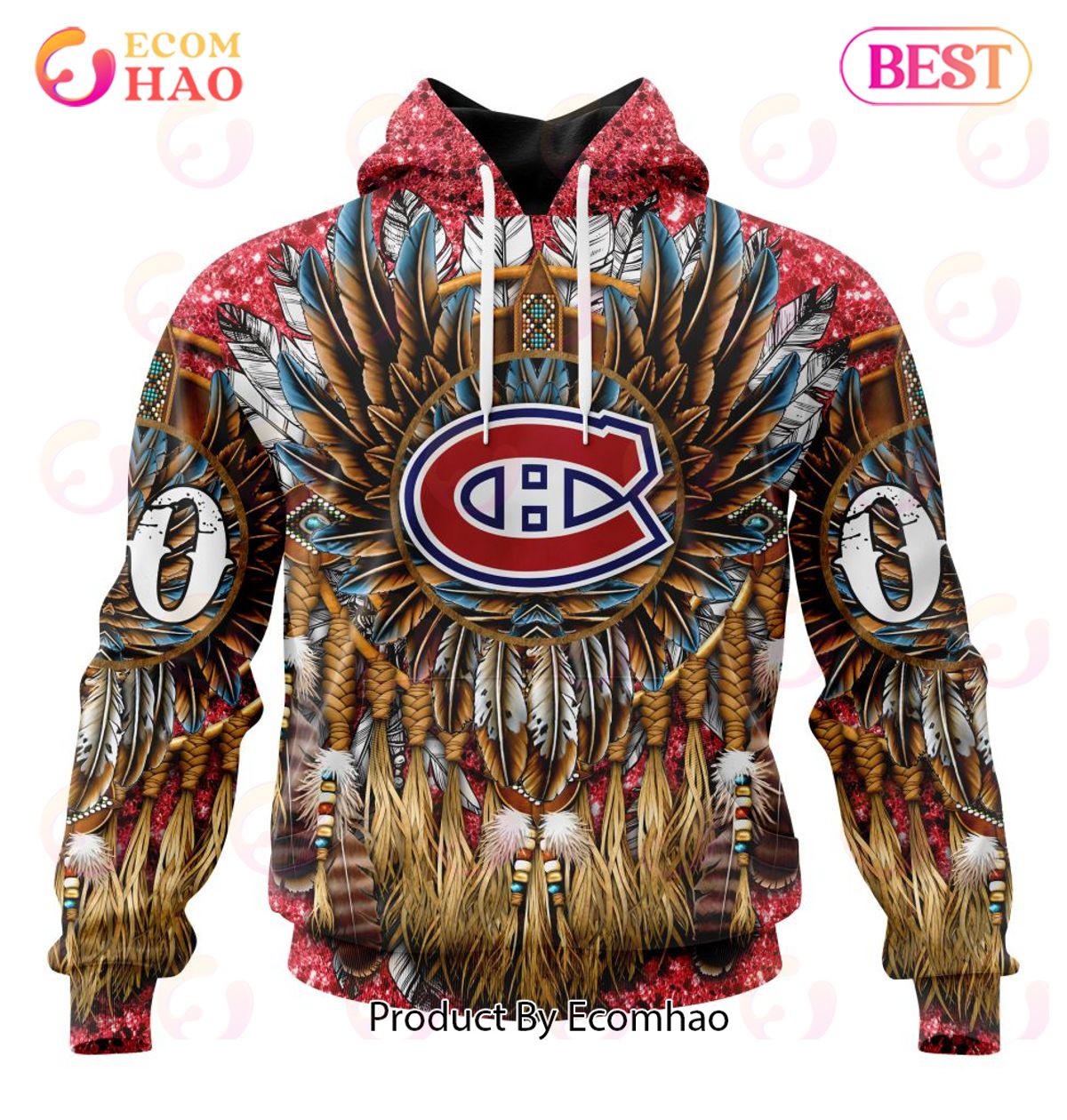 NHL Montreal Canadiens Special Native Costume Design 3D Hoodie