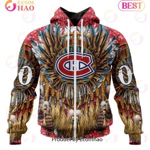 NHL Montreal Canadiens Special Native Costume Design 3D Hoodie