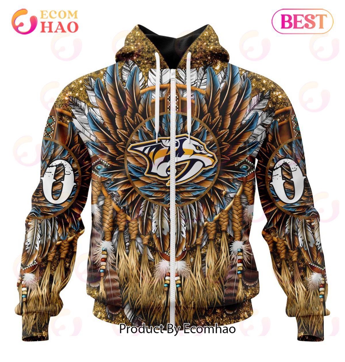 NHL Nashville Predators Special Native Costume Design 3D Hoodie