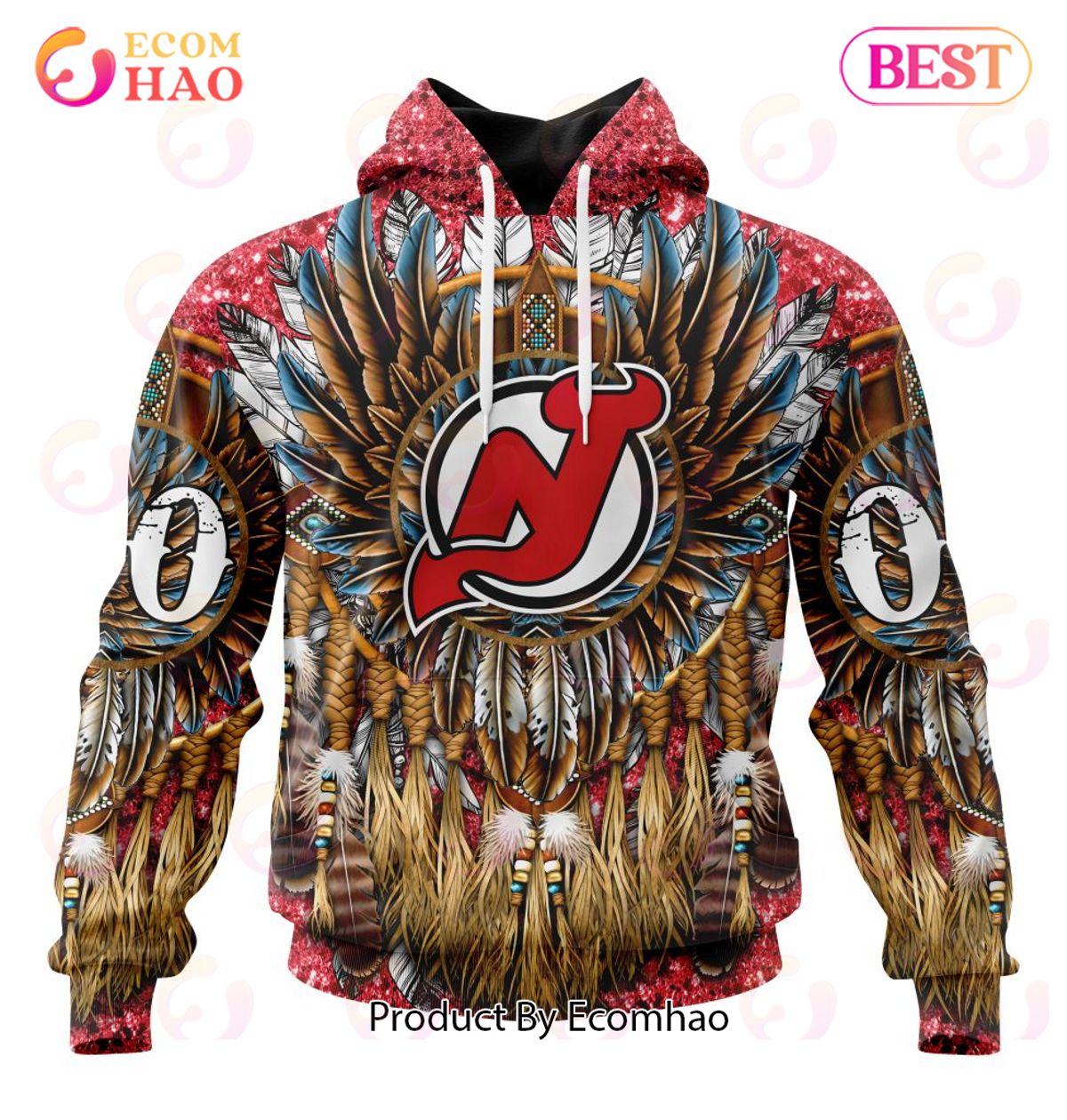 NHL New Jersey Devils Special Native Costume Design 3D Hoodie