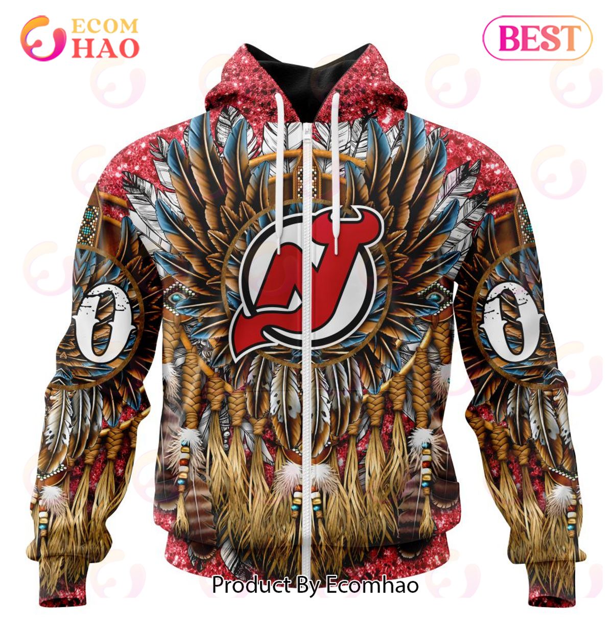 NHL New Jersey Devils Special Native Costume Design 3D Hoodie