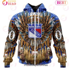 NHL New York Rangers Special Native Costume Design 3D Hoodie