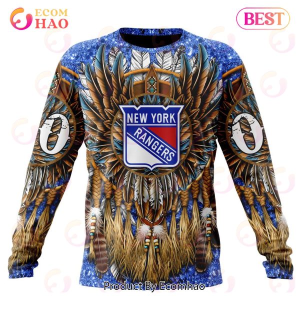 NHL New York Rangers Special Native Costume Design 3D Hoodie