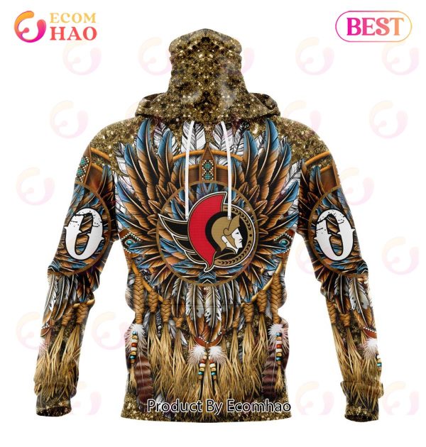 NHL Ottawa Senators Special Native Costume Design 3D Hoodie