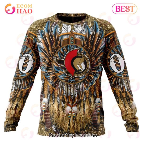 NHL Ottawa Senators Special Native Costume Design 3D Hoodie