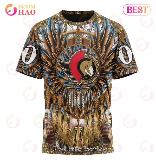 NHL Ottawa Senators Special Native Costume Design 3D Hoodie