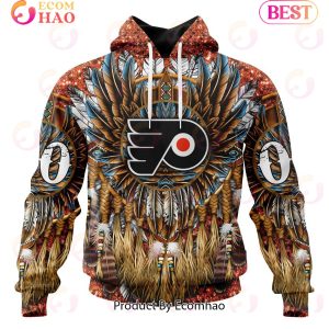 NHL Philadelphia Flyers Special Native Costume Design 3D Hoodie
