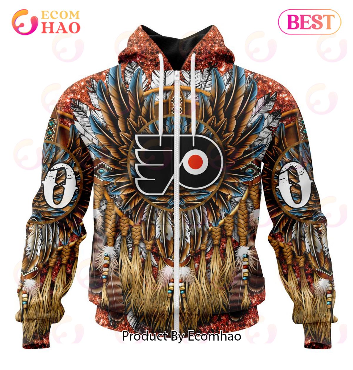 NHL Philadelphia Flyers Special Native Costume Design 3D Hoodie