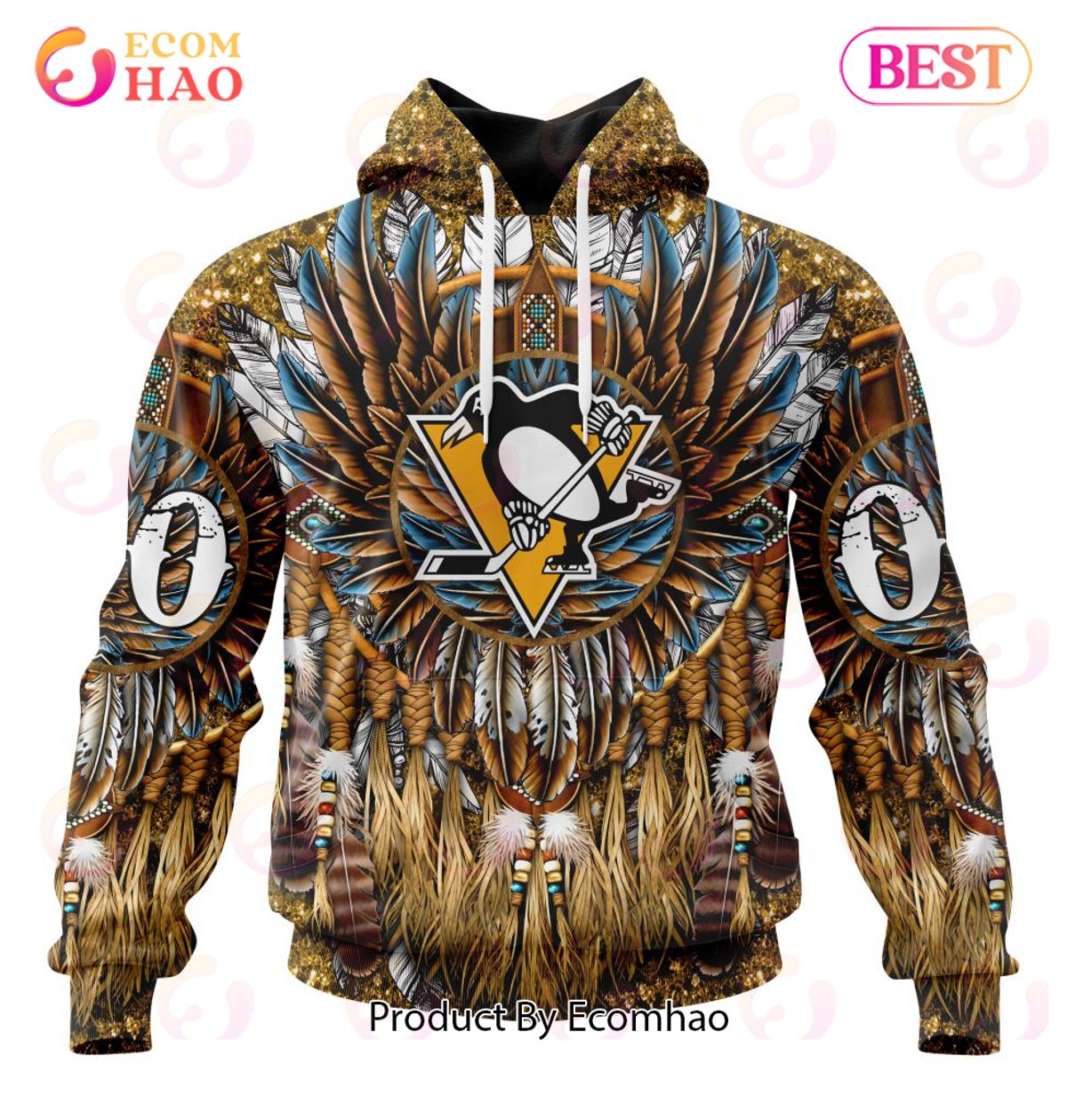 NHL Pittsburgh Penguins Special Native Costume Design 3D Hoodie