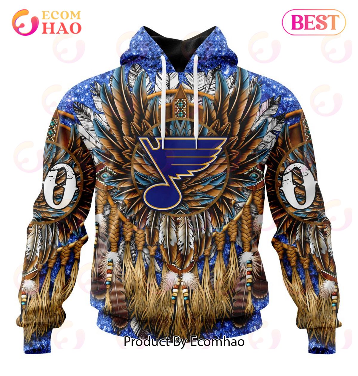 NHL St. Louis Blues Special Native Costume Design 3D Hoodie