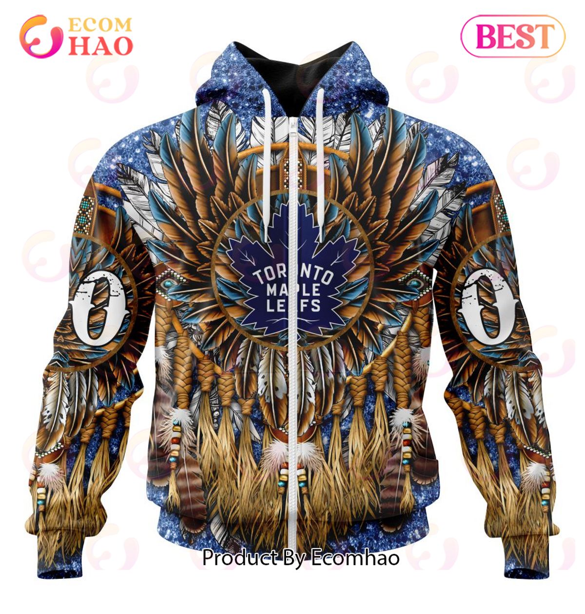 NHL Toronto Maple Leafs Special Native Costume Design 3D Hoodie