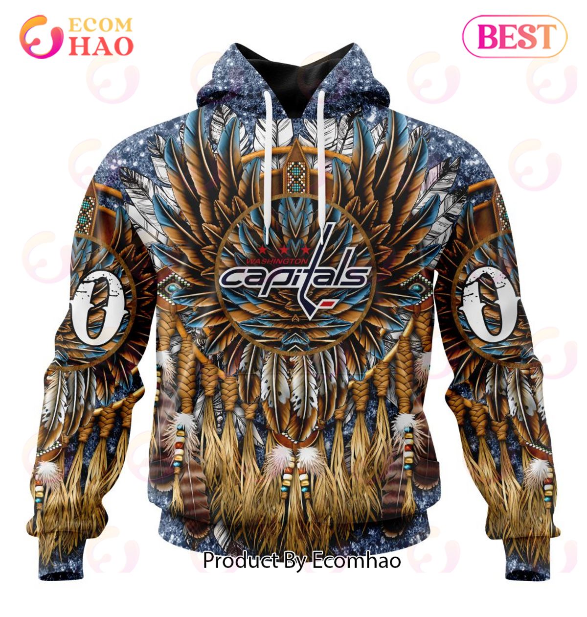 NHL Washington Capitals Special Native Costume Design 3D Hoodie