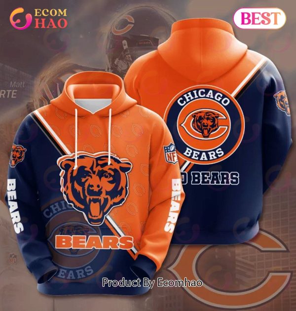 NFL Chicago Bears 3D Team Logo Hoodie