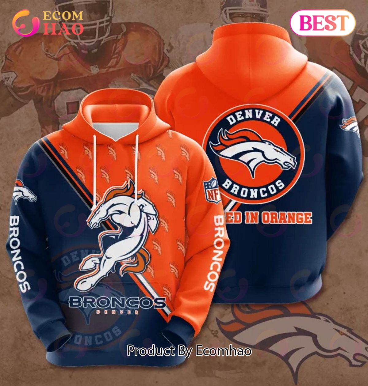 NFL Chicago Bears 3D Team Logo Hoodie