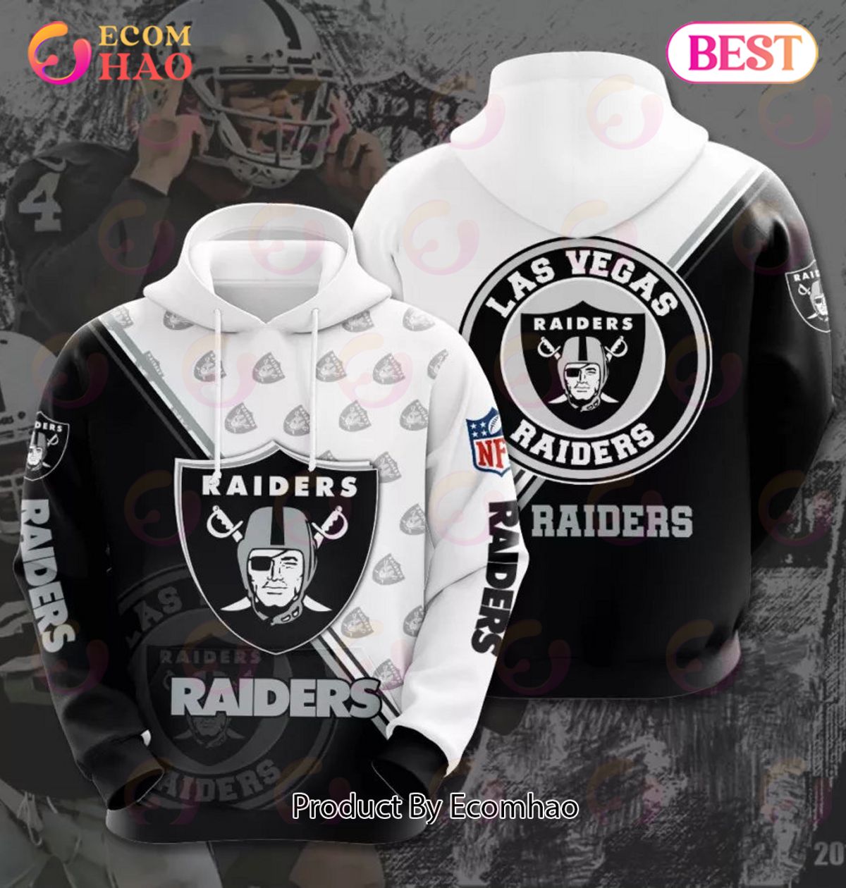 NFL Las Vegas Raiders 3D Team Logo Hoodie