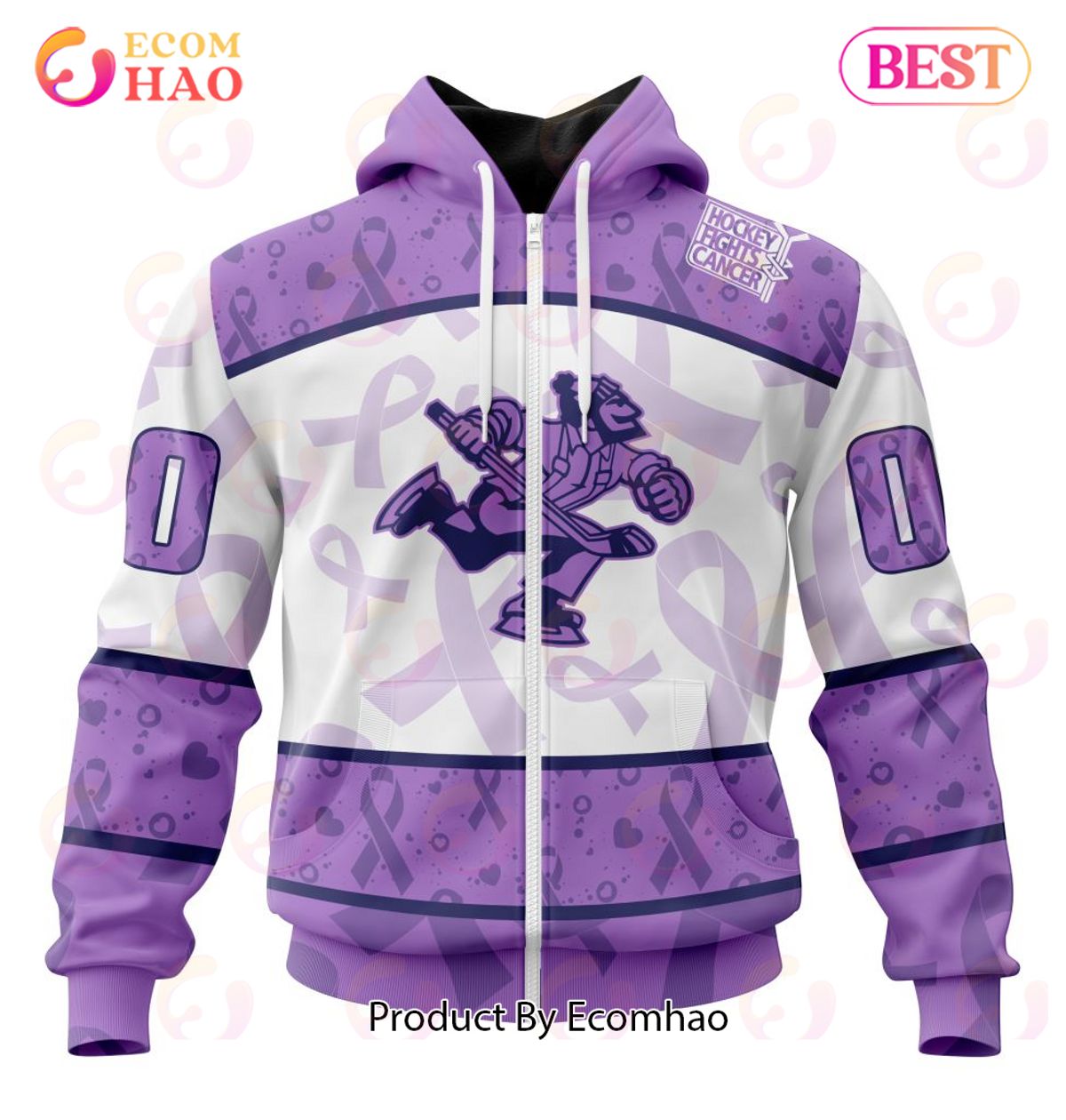 AHL Abbotsford Canucks Special Lavender Fight Cancer 3D Hoodie