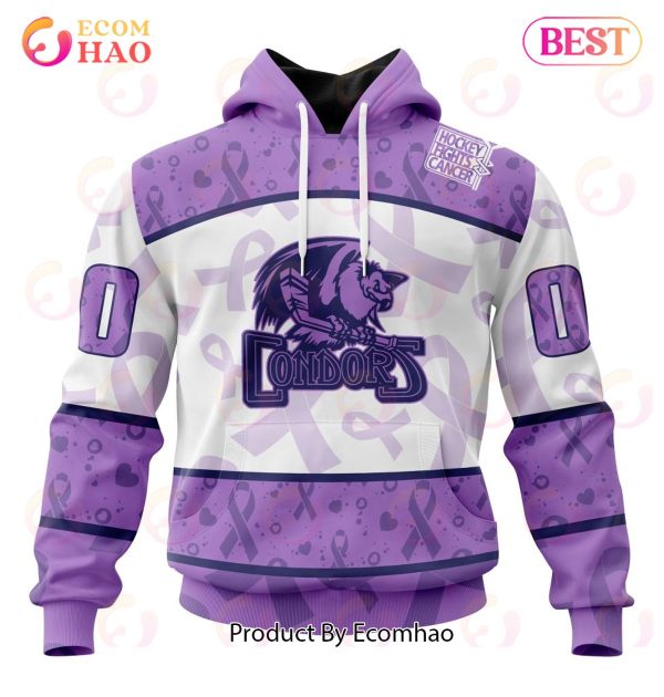 AHL Bakersfield Condors Special Lavender Fight Cancer 3D Hoodie