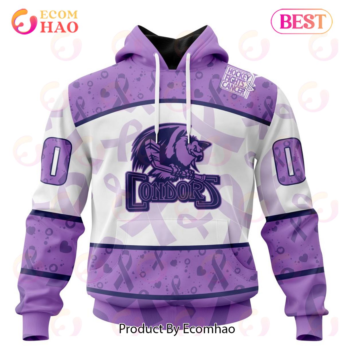 AHL Bakersfield Condors Special Lavender Fight Cancer 3D Hoodie