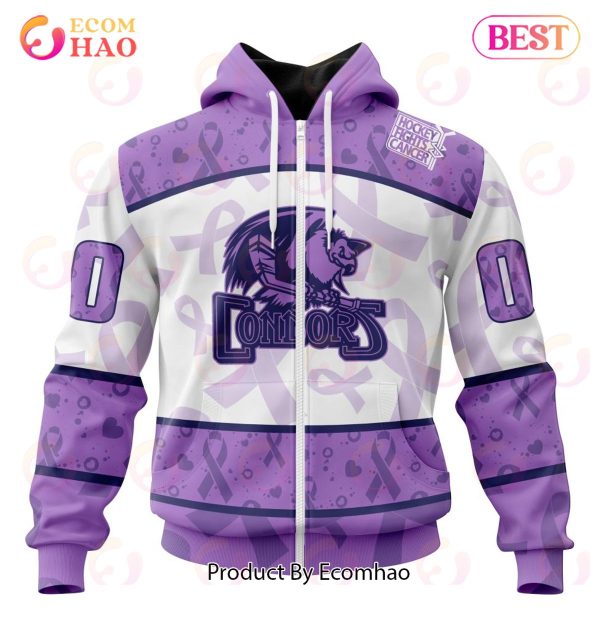 AHL Bakersfield Condors Special Lavender Fight Cancer 3D Hoodie