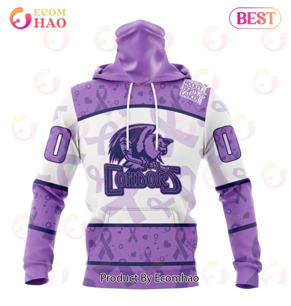 AHL Bakersfield Condors Special Lavender Fight Cancer 3D Hoodie