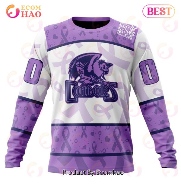 AHL Bakersfield Condors Special Lavender Fight Cancer 3D Hoodie