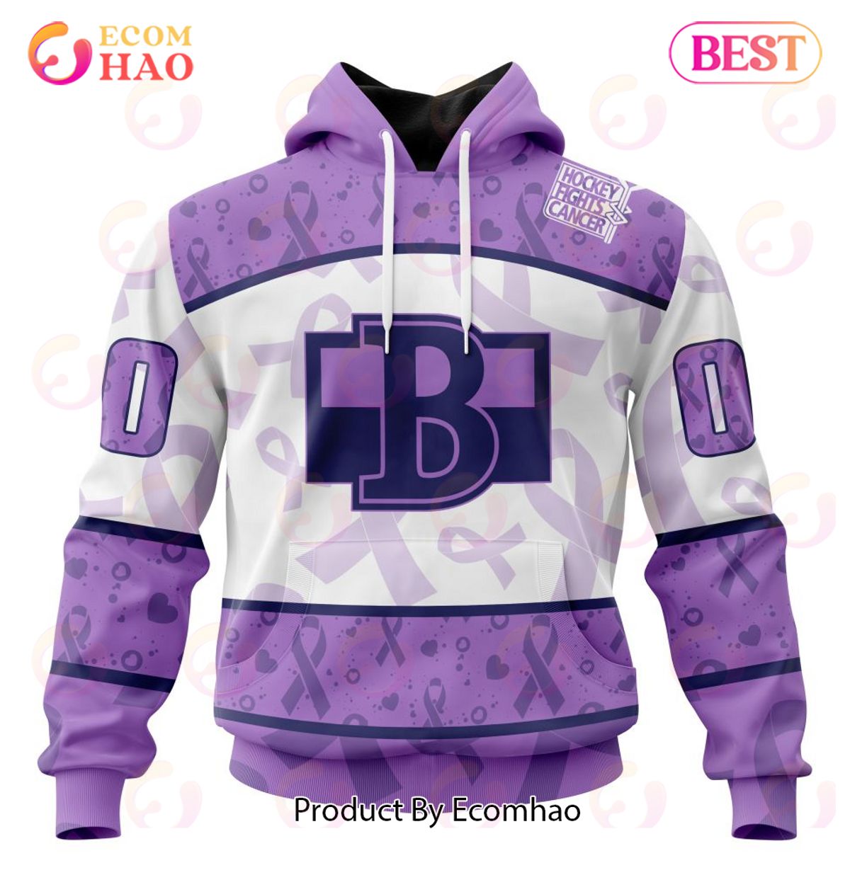 AHL Belleville Senators Special Lavender Fight Cancer 3D Hoodie