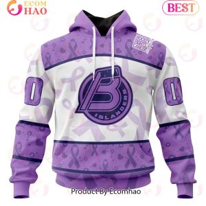 AHL Bridgeport Islanders Special Lavender Fight Cancer 3D Hoodie