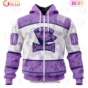 AHL Charlotte Checkers Special Lavender Fight Cancer 3D Hoodie