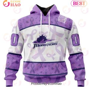 AHL Cleveland Monsters Special Lavender Fight Cancer 3D Hoodie