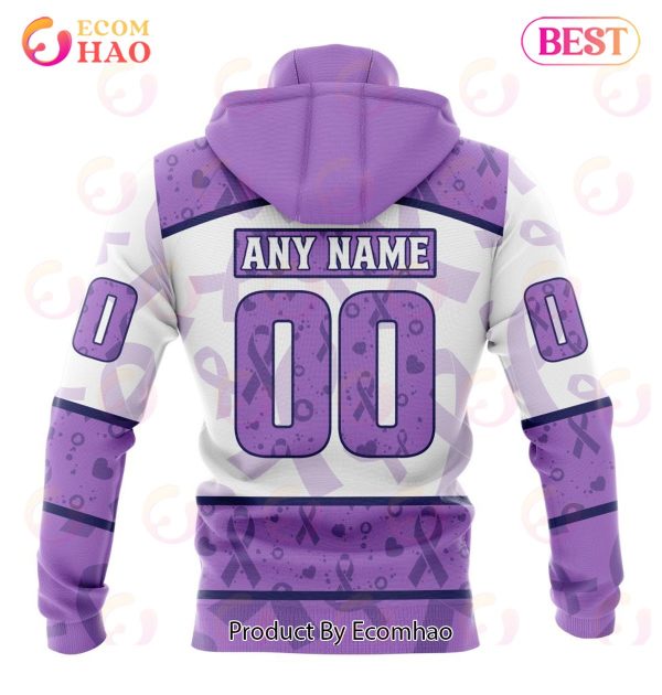 AHL Cleveland Monsters Special Lavender Fight Cancer 3D Hoodie