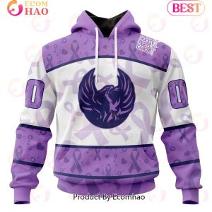 AHL Coachella Valley Firebirds Special Lavender Fight Cancer 3D Hoodie
