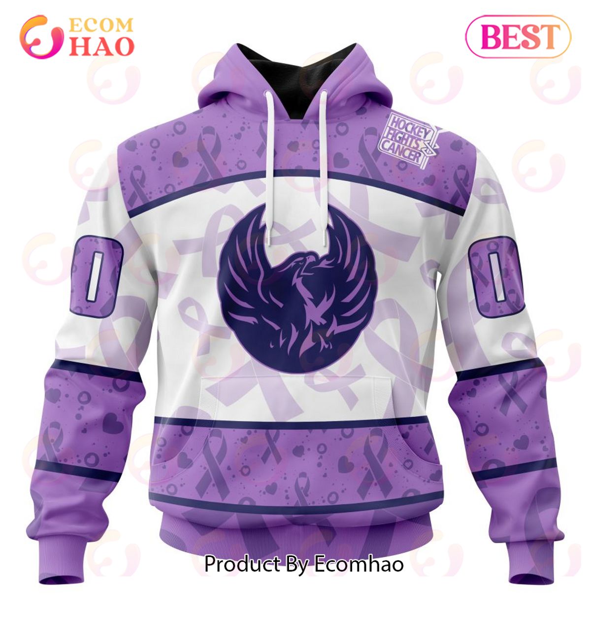 AHL Coachella Valley Firebirds Special Lavender Fight Cancer 3D Hoodie