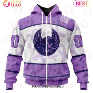 AHL Coachella Valley Firebirds Special Lavender Fight Cancer 3D Hoodie