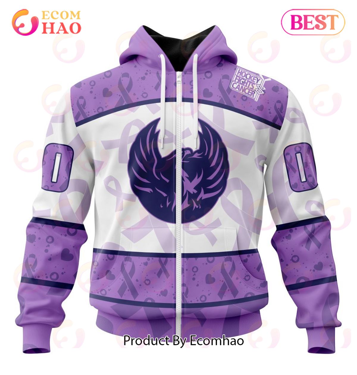 AHL Coachella Valley Firebirds Special Lavender Fight Cancer 3D Hoodie