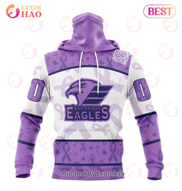 AHL Colorado Eagles Special Lavender Fight Cancer 3D Hoodie