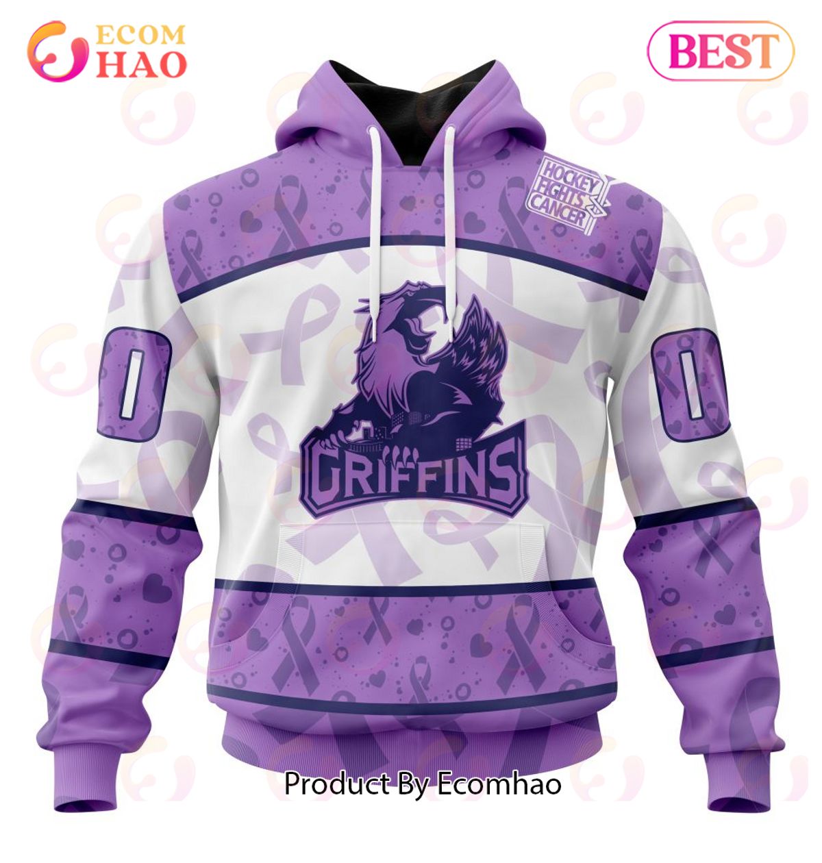 AHL Grand Rapids Griffins Special Lavender Fight Cancer 3D Hoodie