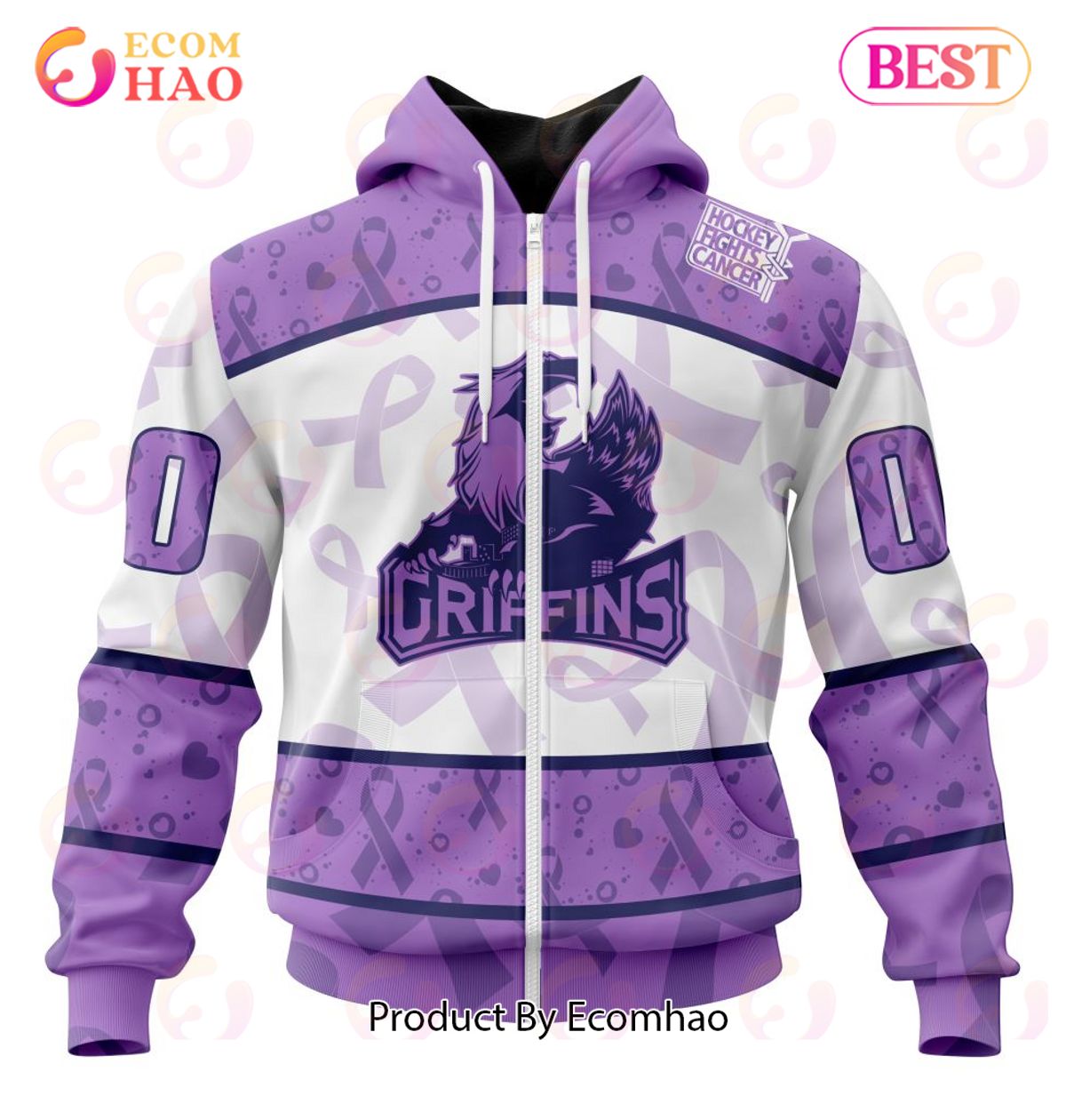 AHL Grand Rapids Griffins Special Lavender Fight Cancer 3D Hoodie