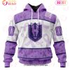 AHL Hartford Wolf Pack Special Lavender Fight Cancer 3D Hoodie