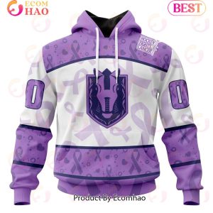 AHL Henderson Silver Knights Special Lavender Fight Cancer 3D Hoodie