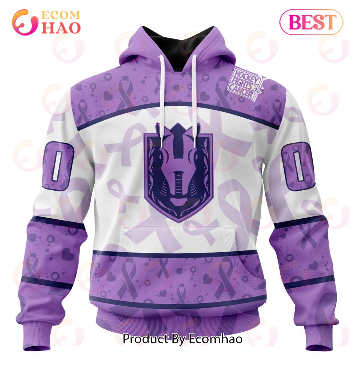 AHL Henderson Silver Knights Special Lavender Fight Cancer 3D Hoodie