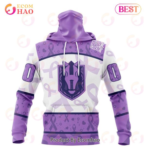 AHL Henderson Silver Knights Special Lavender Fight Cancer 3D Hoodie