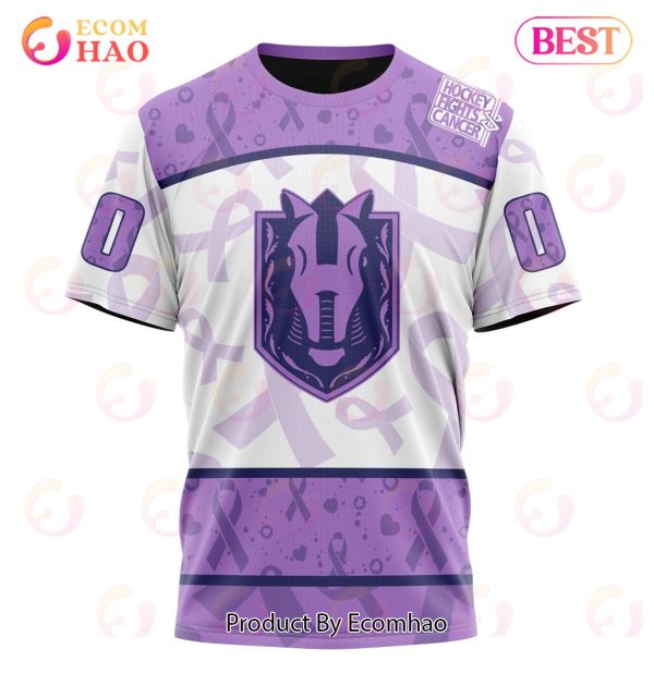 AHL Henderson Silver Knights Special Lavender Fight Cancer 3D Hoodie