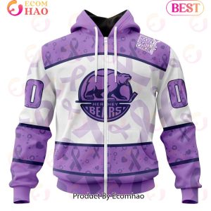 AHL Hershey Bears Special Lavender Fight Cancer 3D Hoodie