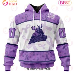 AHL Manitoba Moose Special Lavender Fight Cancer 3D Hoodie