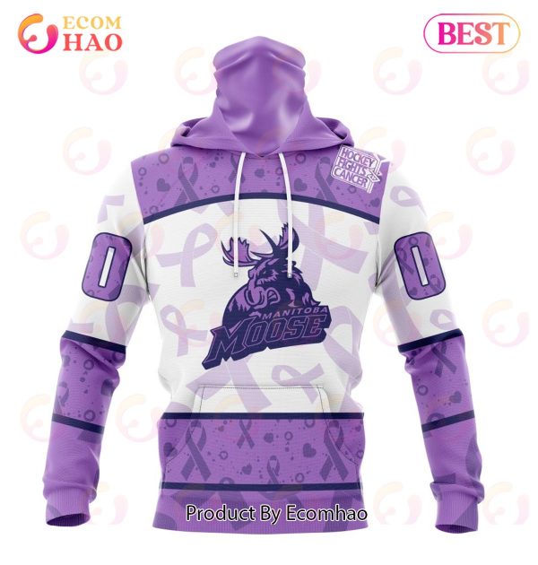 AHL Manitoba Moose Special Lavender Fight Cancer 3D Hoodie