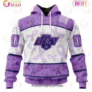 AHL Ontario Reign Special Lavender Fight Cancer 3D Hoodie