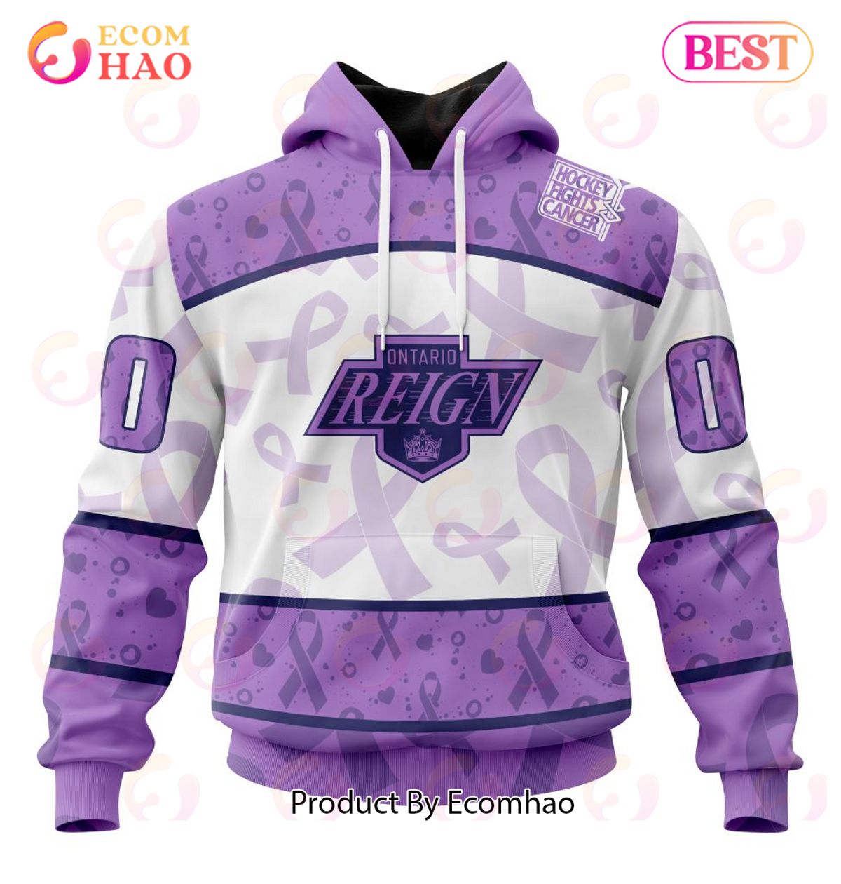 AHL Ontario Reign Special Lavender Fight Cancer 3D Hoodie