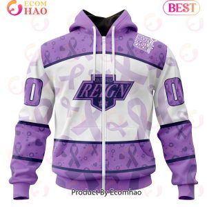AHL Ontario Reign Special Lavender Fight Cancer 3D Hoodie