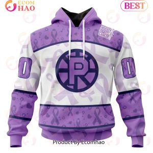 AHL Providence Bruins Special Lavender Fight Cancer 3D Hoodie